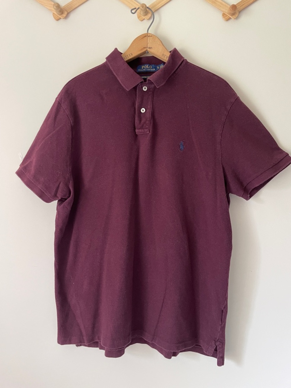 Polo by Ralph Lauren Men's Dark Burgundy Short-Sleeve Polo Xl slim fit